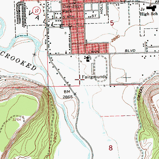 Topographic Map of Crook County Fairgrounds Indoor Arena, OR