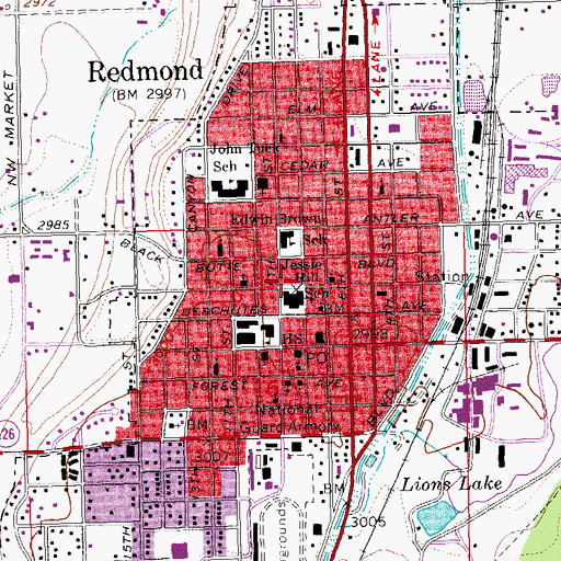 Topographic Map of Deschutes County Justice Court Redmond, OR