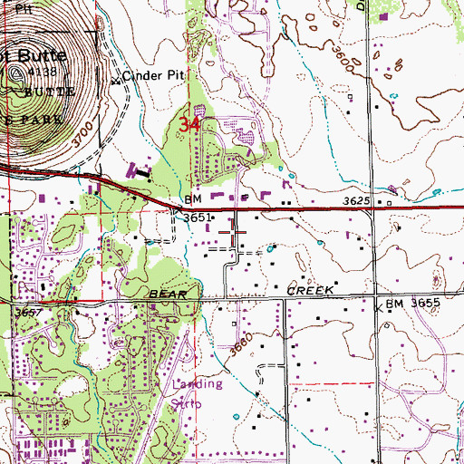 Topographic Map of East Bend Public Library, OR