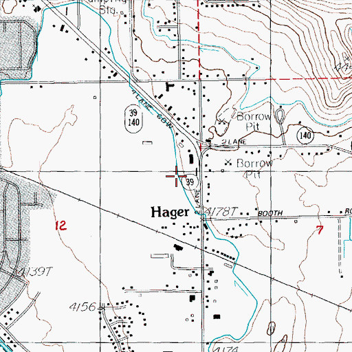Topographic Map of Klamath County Library Klamath Community College Branch, OR