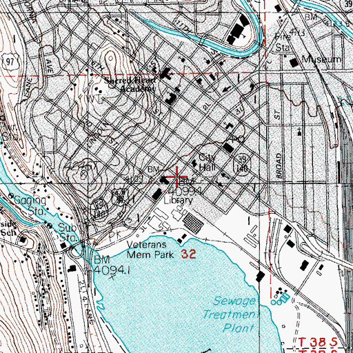 Topographic Map of Klamath Falls Public Works Department Office, OR