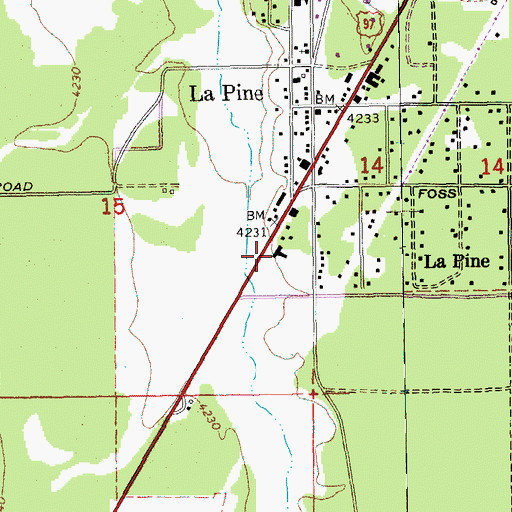 Topographic Map of La Pine City Hall, OR