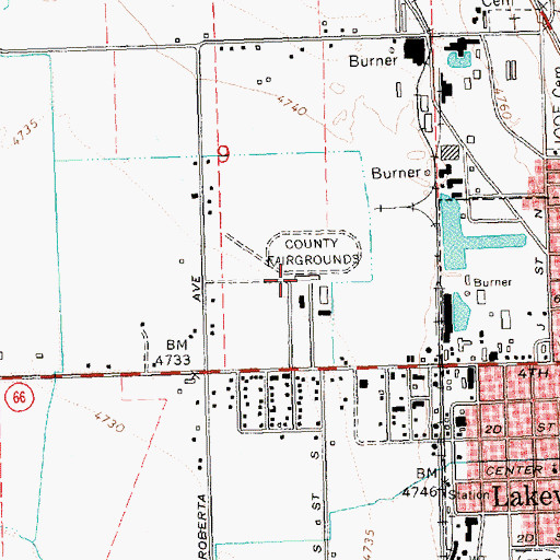 Topographic Map of Lake County Fairgrounds Arena, OR