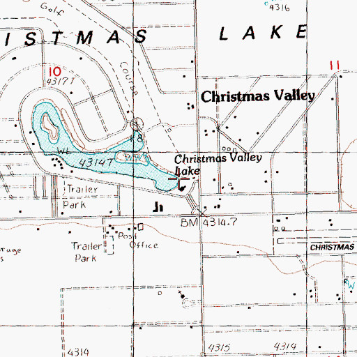 Topographic Map of Lake County Libraries Christmas Valley Branch, OR
