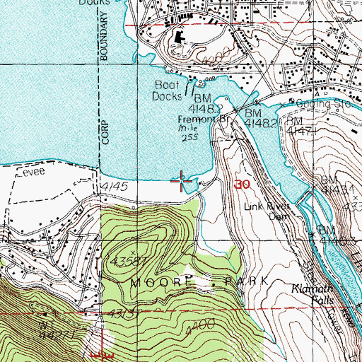 Topographic Map of Monroe Park Marina Boat Ramp 1, OR