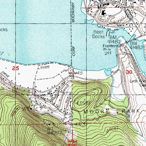 Topographic Map of Monroe Park Marina Boat Ramp 2, OR