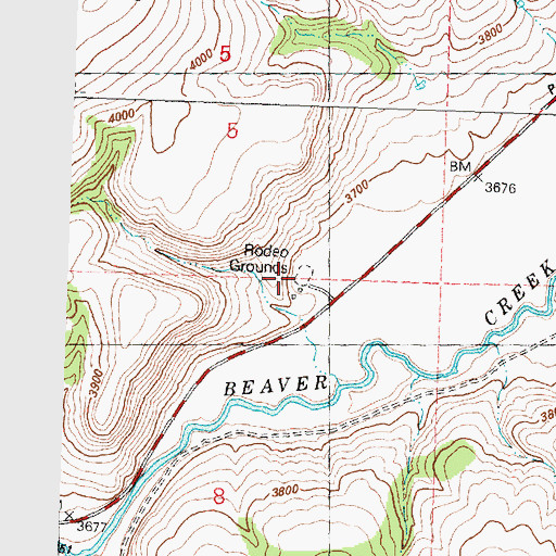 Topographic Map of Paulina Rodeo Grounds, OR