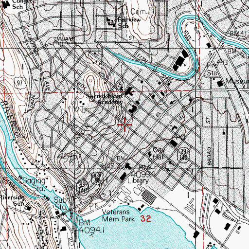 Topographic Map of Ross Ragland Theater, OR