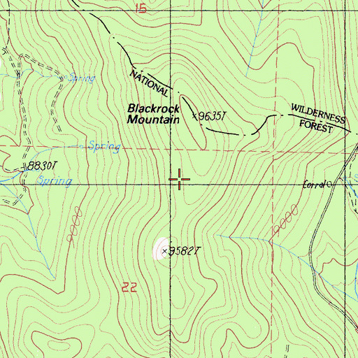 Topographic Map of Blackrock Mountain, CA