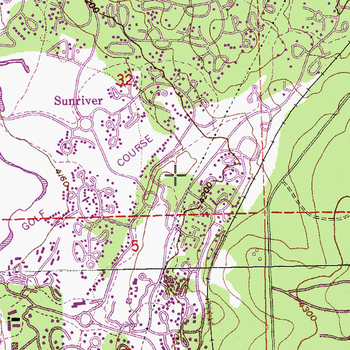 Topographic Map of Sunriver Aquatic and Recreation Center Amphitheatre, OR