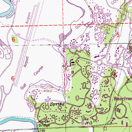 Topographic Map of Sunriver Resort Great Hall Conference Center, OR