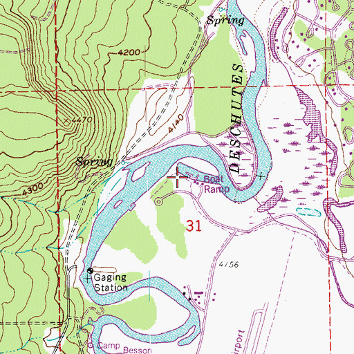 Topographic Map of Sunriver Resort Marina, OR