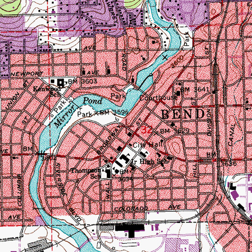 Topographic Map of Tower Theatre, OR