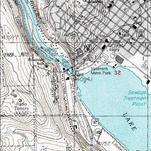 Topographic Map of Veterans Memorial Park Marina, OR