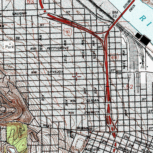 Topographic Map of 3D Center of Art and Photography, OR