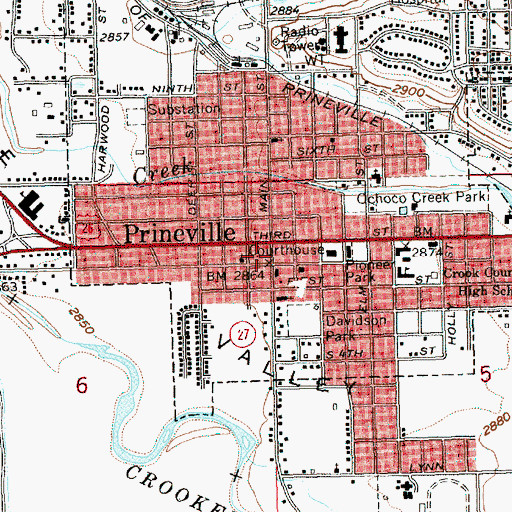 Topographic Map of A R Bowman Memorial Museum, OR