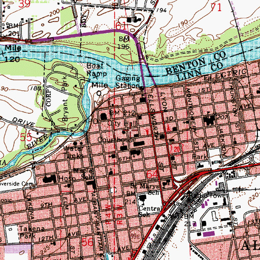 Topographic Map of Albany Municipal Court, OR