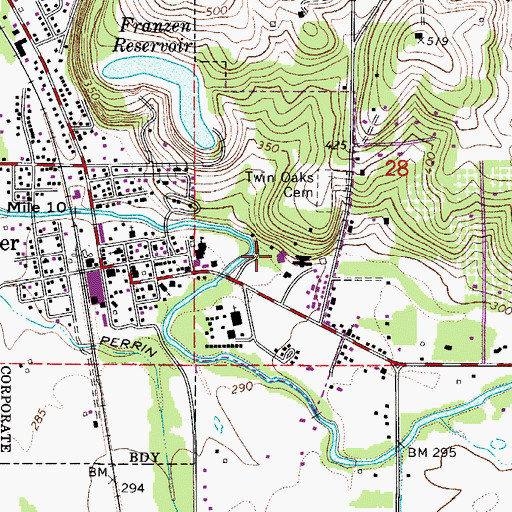 Topographic Map of Aldersgate Conference Center, OR