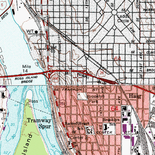 Topographic Map of Alladin Theatre and Performance, OR