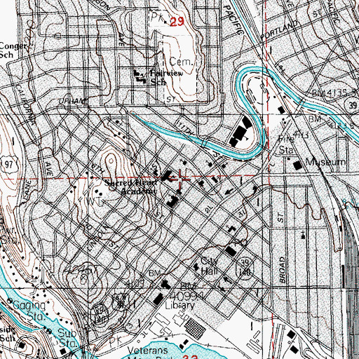 Topographic Map of American Red Cross Klamath Lake District Office, OR