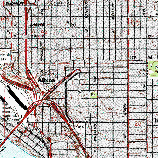Topographic Map of American Red Cross Oregon Trail Chapter Headquarters, OR