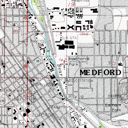 Topographic Map of American Red Cross Southern Oregon Chapter, OR
