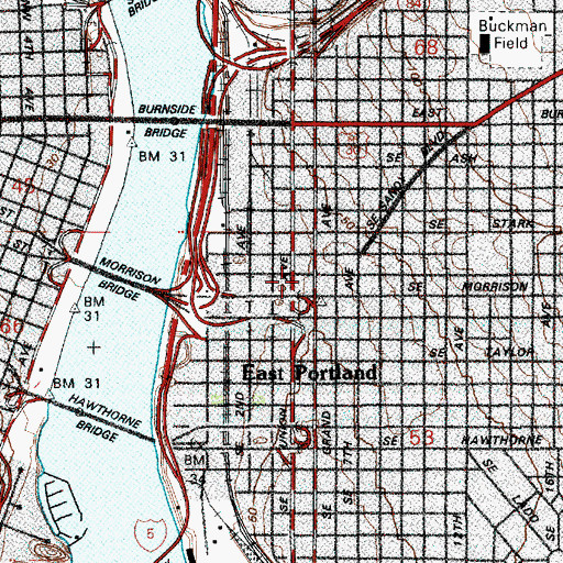Topographic Map of Architectural Heritage Center and Museum, OR
