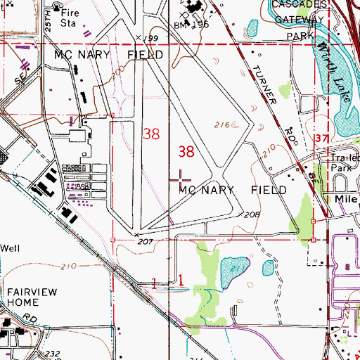 Topographic Map of Army National Guard McNary Field Helipad, OR