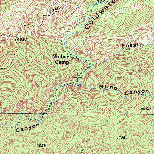 Topographic Map of Blind Canyon, CA