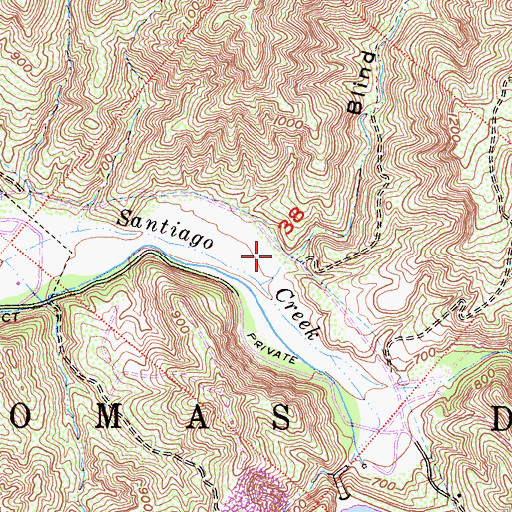 Topographic Map of Blind Canyon, CA