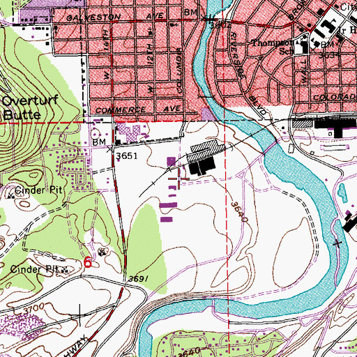 Topographic Map of Bend Area Transit Mount Bachelor Park and Ride, OR