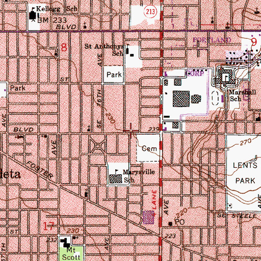 Topographic Map of Biomat USA Portland Donor Center, OR
