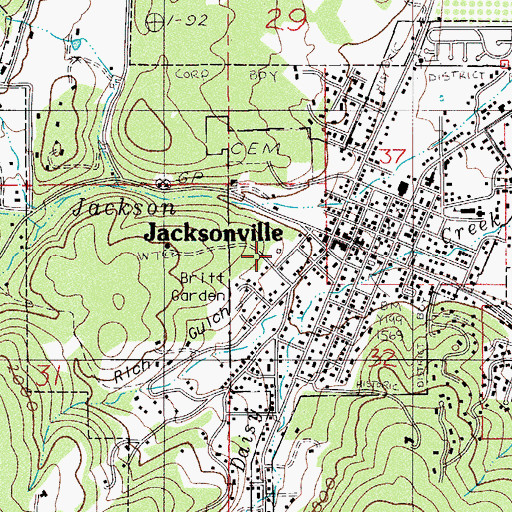 Topographic Map of Britt Festival Pavilion Stage, OR