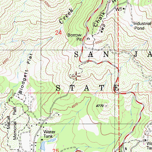 Topographic Map of Blodgett Flat, CA