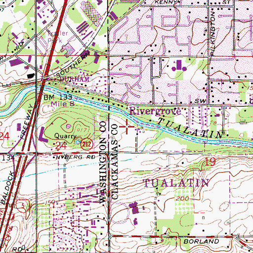 Topographic Map of Brown's Ferry City Park, OR