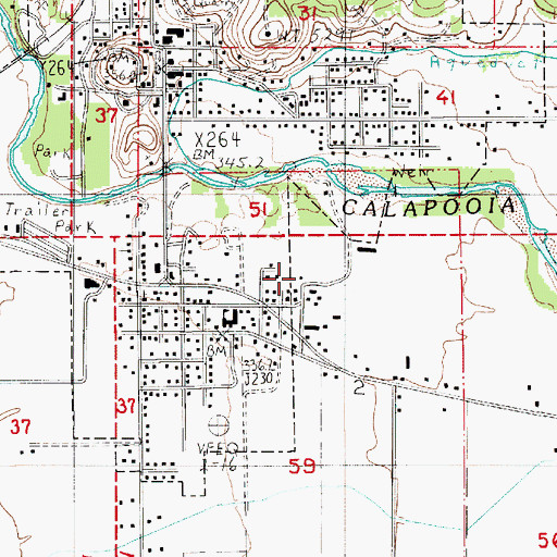 Topographic Map of Brownsville Public Works Department Office, OR