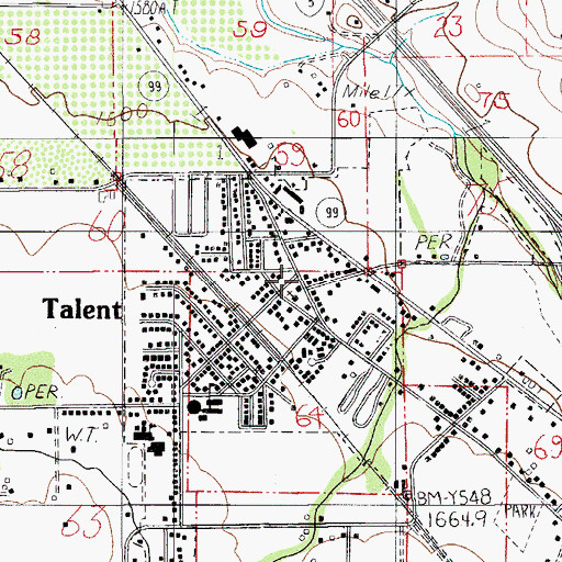 Topographic Map of Camelot Theatre, OR