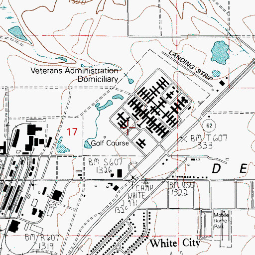Topographic Map of Camp White Historical Association and Military Museum, OR