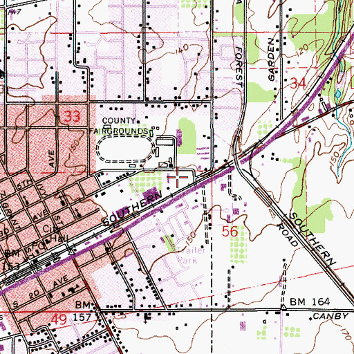 Topographic Map of Canby Depot Museum, OR