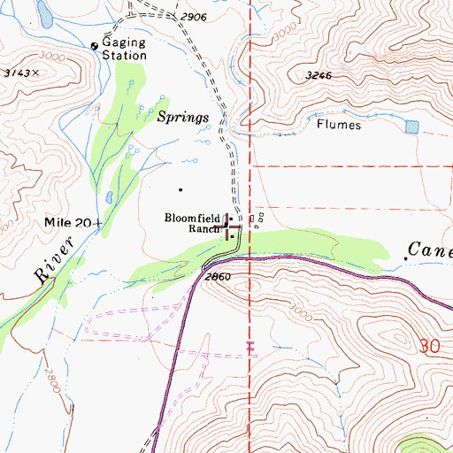 Topographic Map of Bloomfield Ranch (historical), CA