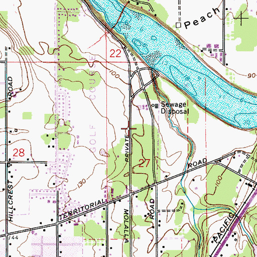 Topographic Map of Canby Public Works, OR