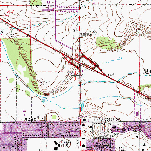Topographic Map of State Highway 22 and Cascade Highway Southeast Park and Ride, OR