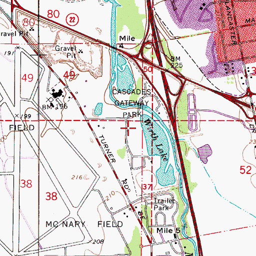 Topographic Map of Cascades Gateway City Park Boat Ramp, OR