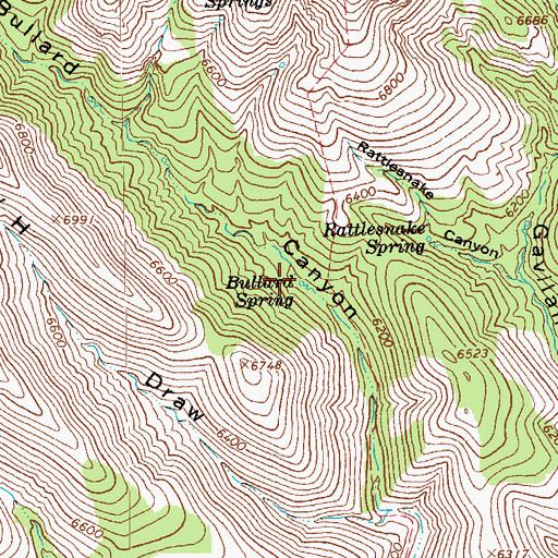 Topographic Map of Bullard Spring, AZ