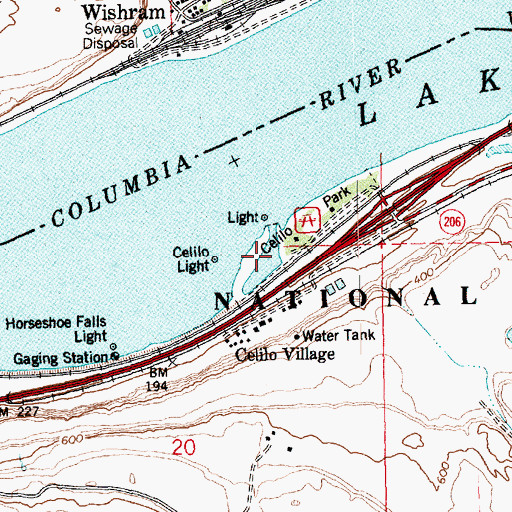 Topographic Map of Celilo Park Boat Ramp, OR