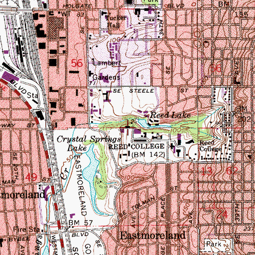 Topographic Map of Cerf Amphitheatre, OR