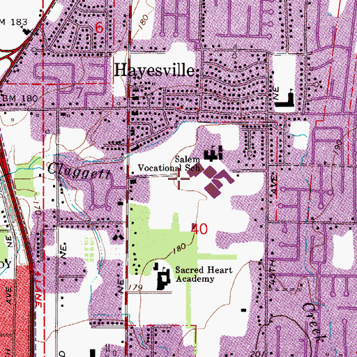 Topographic Map of Chemeketa Community College, OR