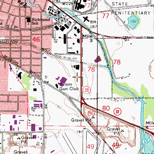 Topographic Map of Cherriots Airport Road Park and Ride, OR