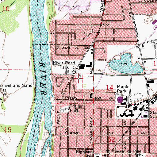 Topographic Map of Cherriots Fred Meyer North Park and Ride, OR