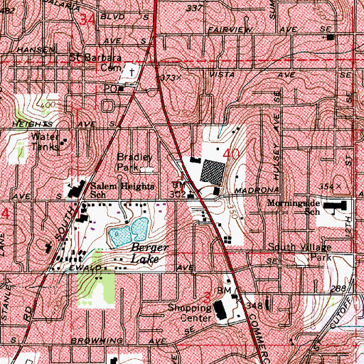 Topographic Map of Cherriots Fred Meyer South Park and Ride, OR